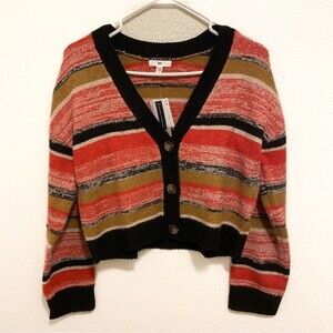 NWT BP. Black Marble Striped Crop Cardigan Size XSmall